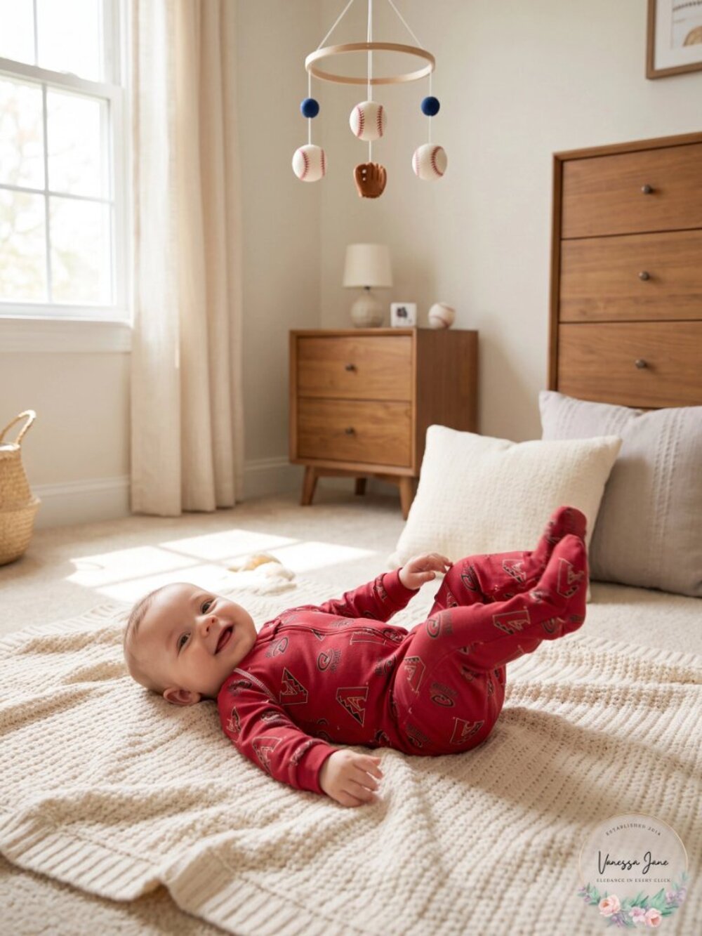 MLB Diamondbacks Sleepwear All Over Print Zip Up Coverall, 0-3 Months